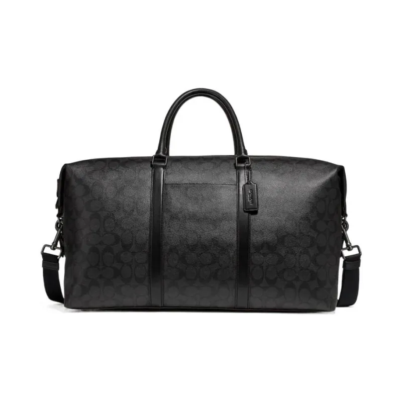 COACH Trekker Canvas With Leather Handbag, Crossbody Bag, Travel Bag Tubas Men's Black Gray-0