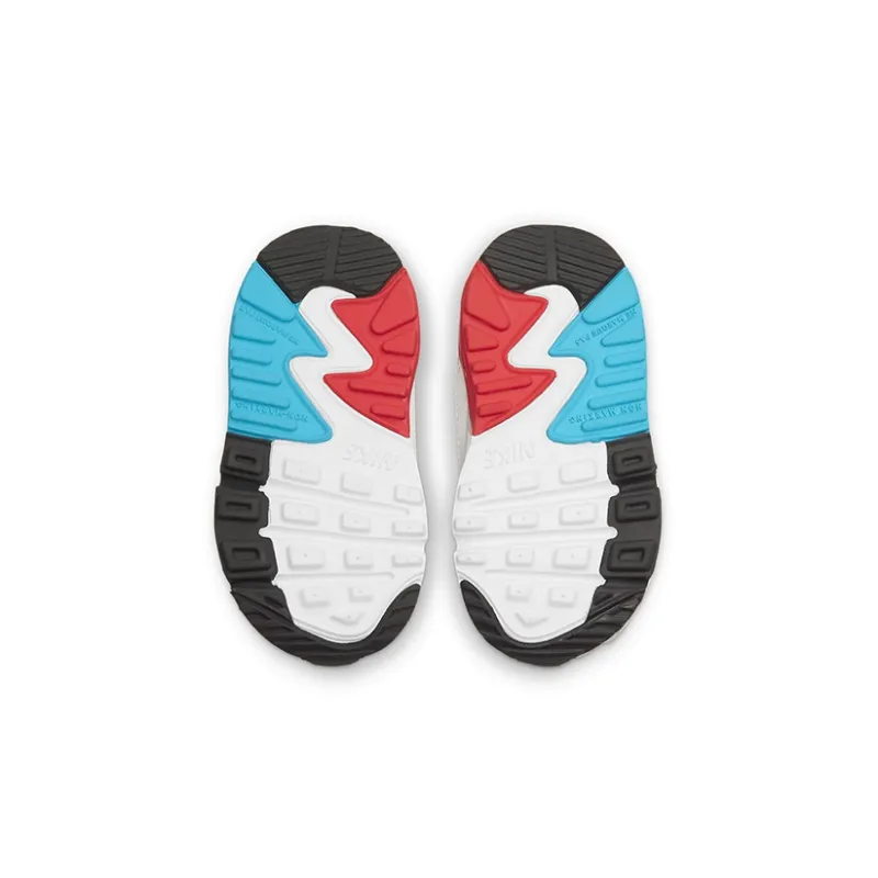 Nike Air Max 90 Slip-Resistant Cushioning Low-Top Toddler Shoes Red Blue White Infant And Toddler-5