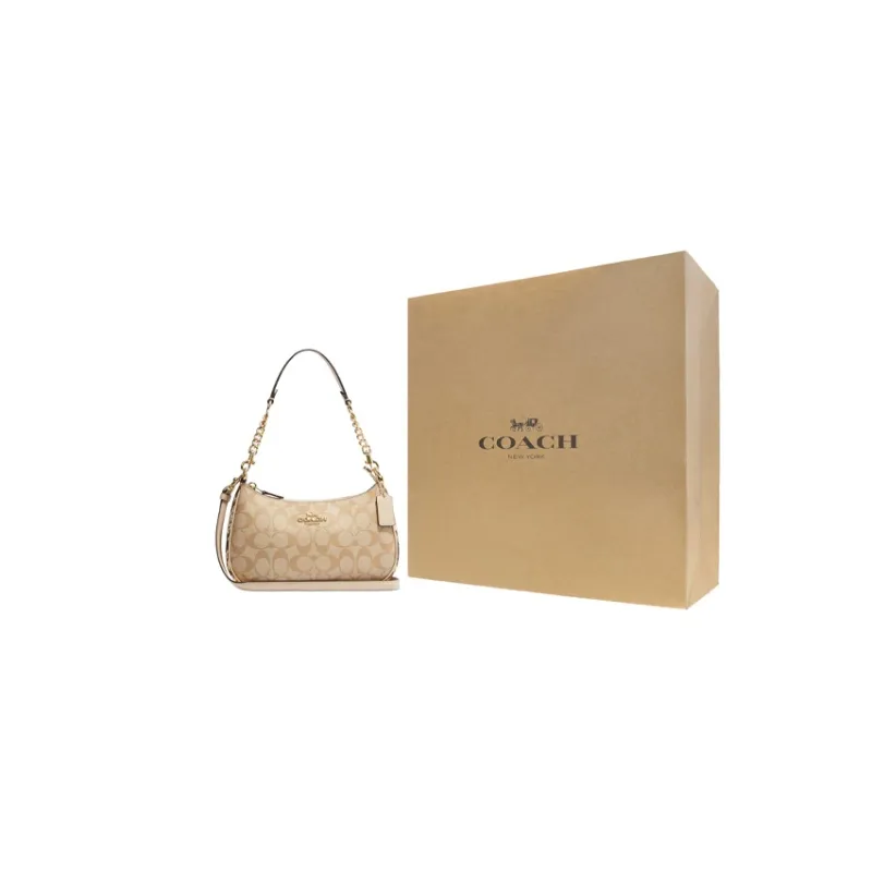 COACH Teri Classic Full Print Shoulder Bag Small Ladies Beige Monogram-6
