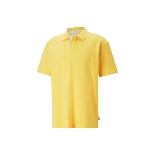 PUMA MMQ Polo Shirts Unisex Mustard Color