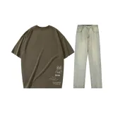 Set (coconut brown T-shirt + yellow mud jeans)