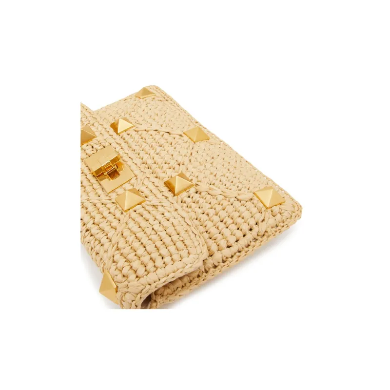 Valentino Raffia Wallets Clutches Mini Women's Beige-3