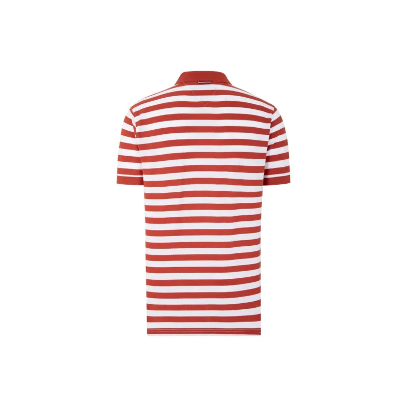 Tommy Hilfiger Polo Shirt Men's Red White Stripes-1