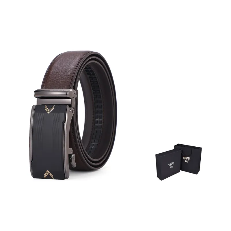 KENMO Subtle And Elegant Business Casual Convenient Automatic Buckle Width 3.5cm Gift Box Set Leather Belts Men's-7