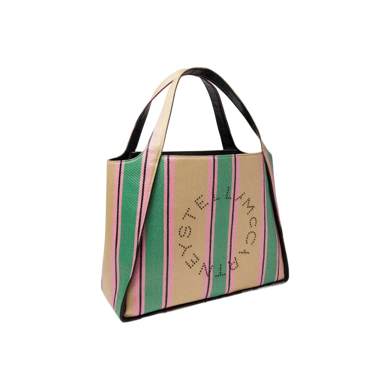 Stella McCartney Striped Logo Embellished Tote Bag-1