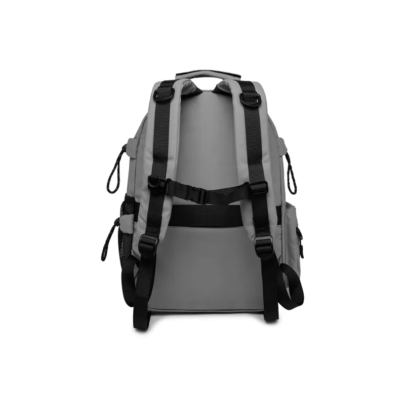NOMK PU Backpack Large Size Unisex White/Black/Gray-16