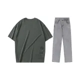 Set (cement gray T-shirt + metal gray jeans)
