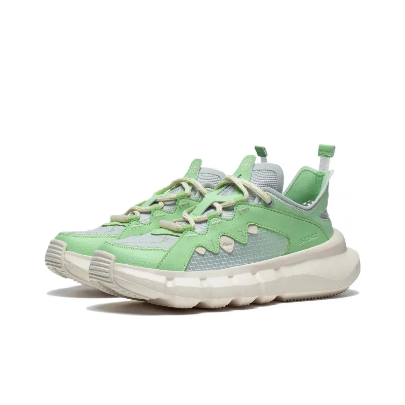 LiNing Essence Essence Anti Slip Wear Resistant Low Top Sports Casual Shoes Women's Green Gray-2
