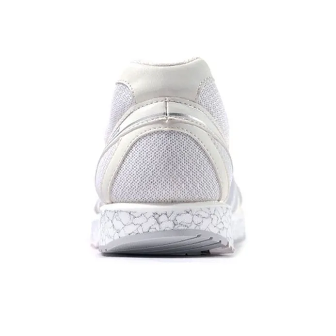 DO WIN Cushioning Anti Slip And Wear Resistant Low Top Marathon Running Shoes Unisex White Silver-3