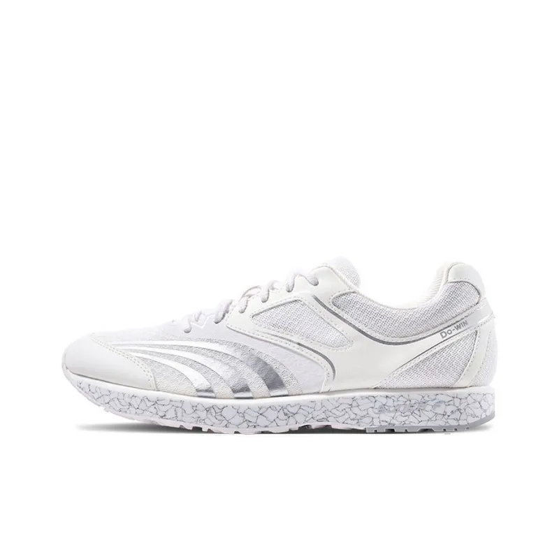 DO WIN Cushioning Anti Slip And Wear Resistant Low Top Marathon Running Shoes Unisex White Silver-0