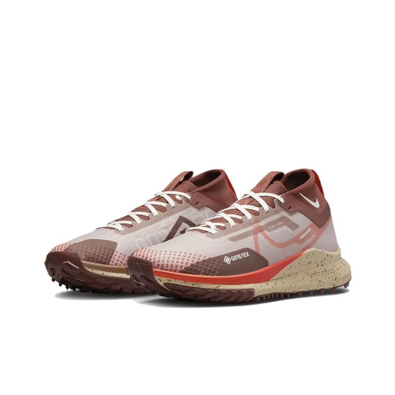 Nike React Pegasus Trail 4 Gore Tex Diffused Taupe Dark Pony Sail Picante Red Women's-2