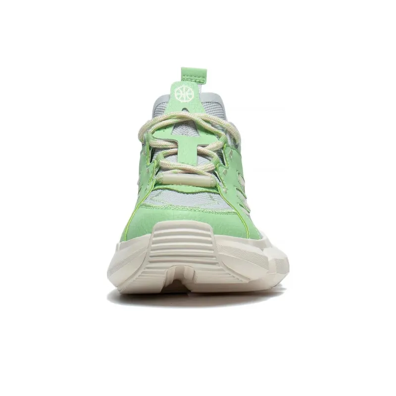 LiNing Essence Essence Anti Slip Wear Resistant Low Top Sports Casual Shoes Women's Green Gray-4