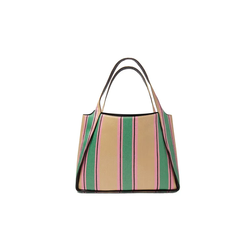 Stella McCartney Striped Logo Embellished Tote Bag-2