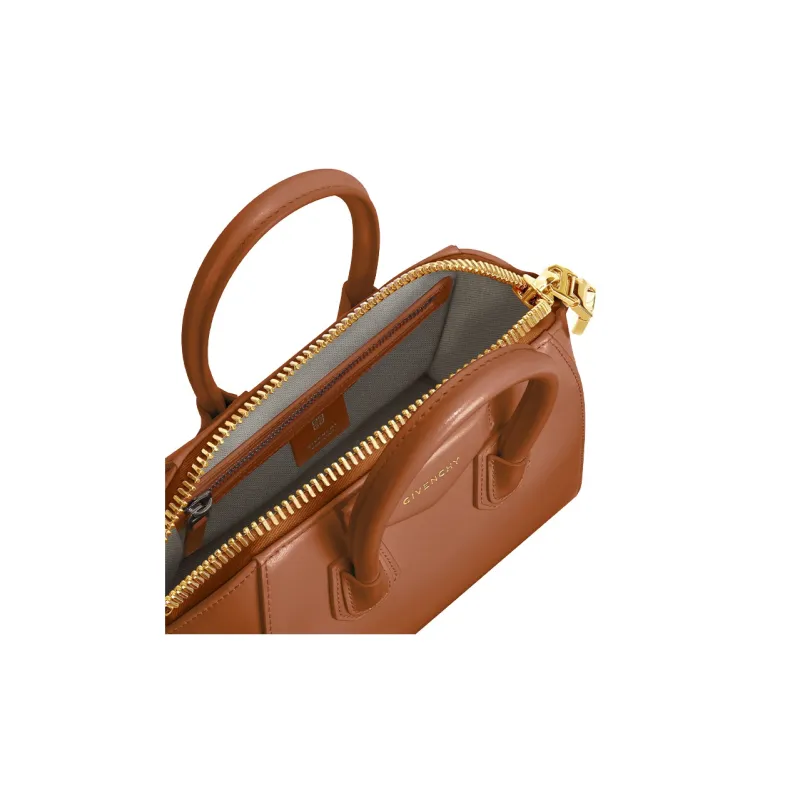 GIVENCHY Antigona Cow Leather Shoulder Bag Crossbody Bag Handbag Mini Women's Brown-5