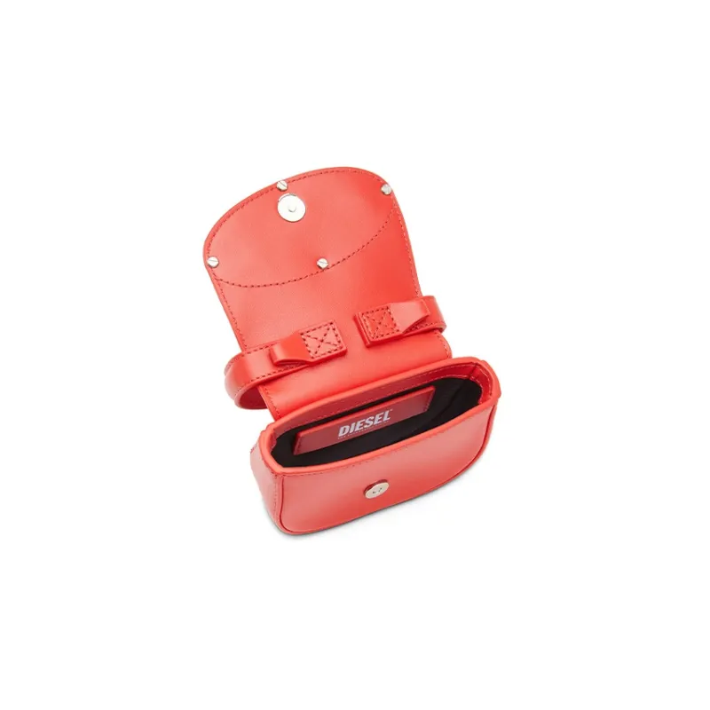 DIESEL Cow Leather 1DR Bag Crossbody Bag Shoulder Bag Mini Women's Red-4