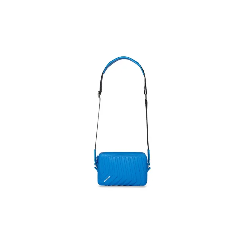 Balenciaga Car Grained Calfskin Camera Bag Shoulder Bag Crossbody Bag Men's Blue-1