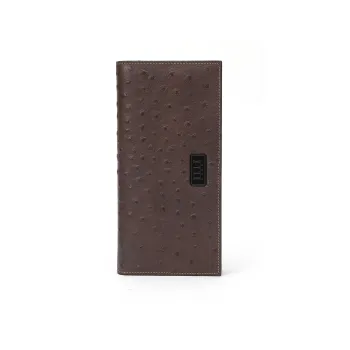 ELLE HOMME Top Grain Cow Leather Money Clip Ticket Clip Wallet Gift Box Set Regular Men's Coffee