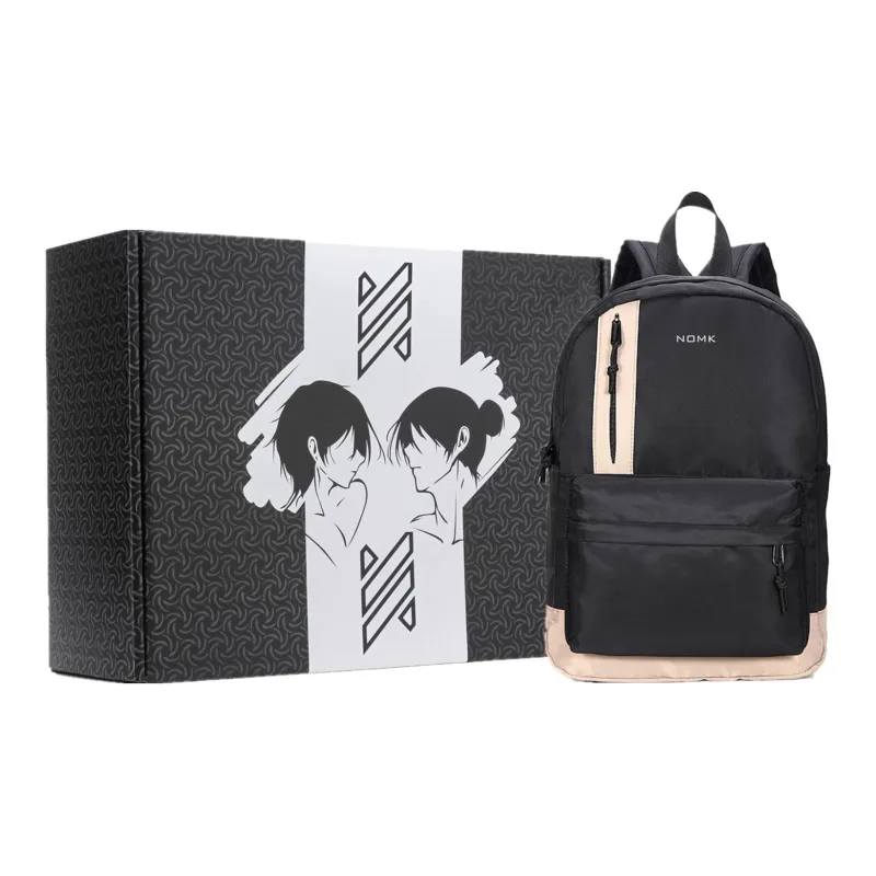 NOMK Nylon Fabric 14 Inch Laptop Bag Travel Bag Backpack Regular Unisex Black-5
