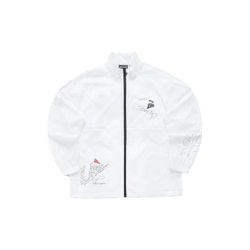 FILA FUSION BASEBALL Series Jackets Men Standard White