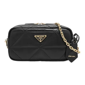 PRADA Soft Sheep Leather Crossbody Bag Shoulder Bag Women's Black