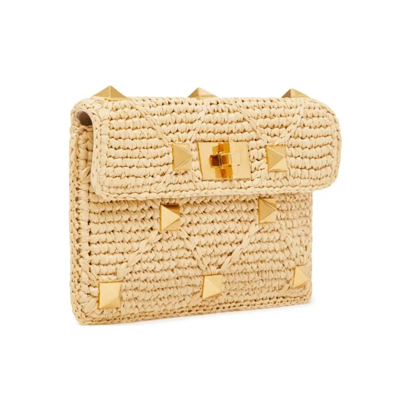 Valentino Raffia Wallets Clutches Mini Women's Beige-1