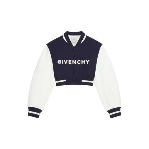 Givenchy Cropped Coats Women's Marine Blue