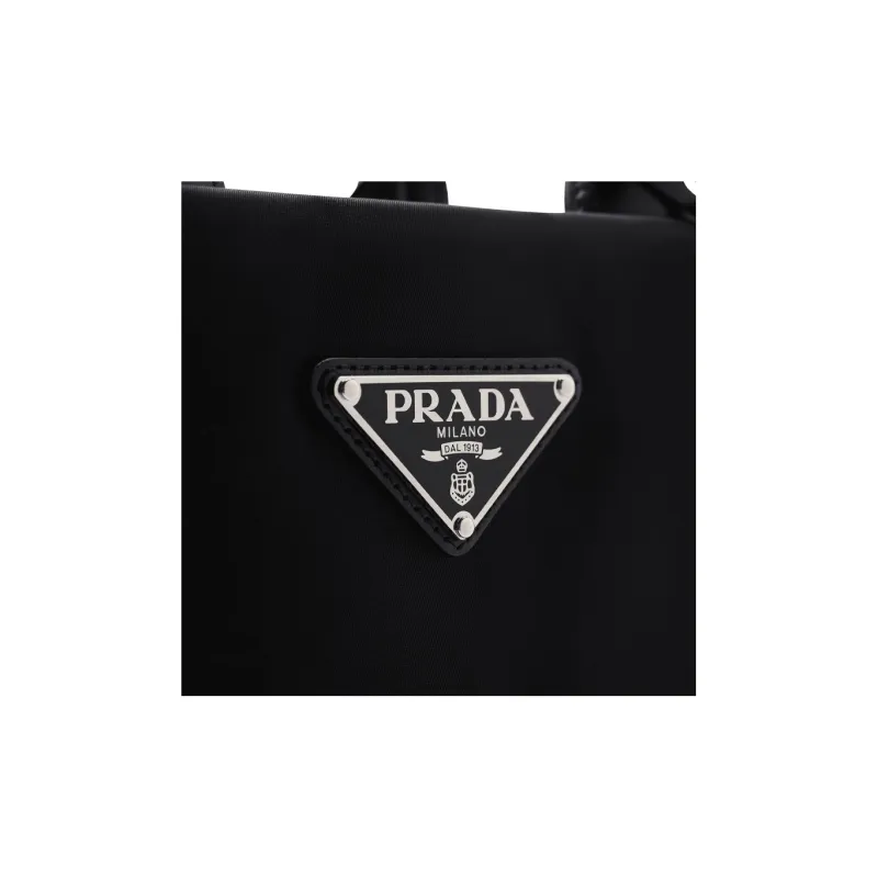 PRADA Fabric Shoulder Bag Crossbody Bag Handbag Medium Size Women's Black-4
