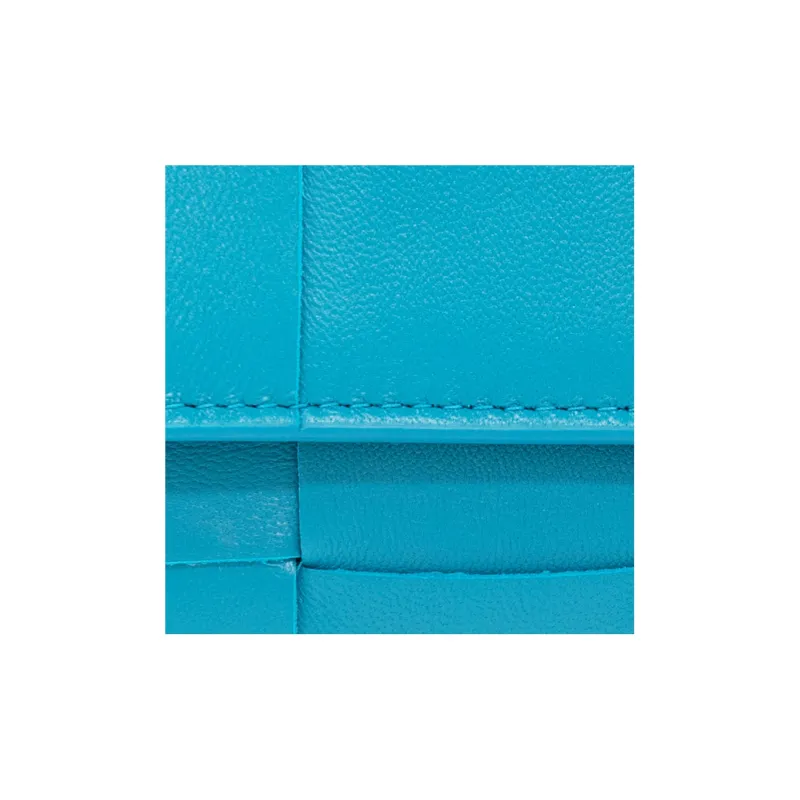 Bottega Veneta Sheepskin Wallet Small Size Women's Blue-4