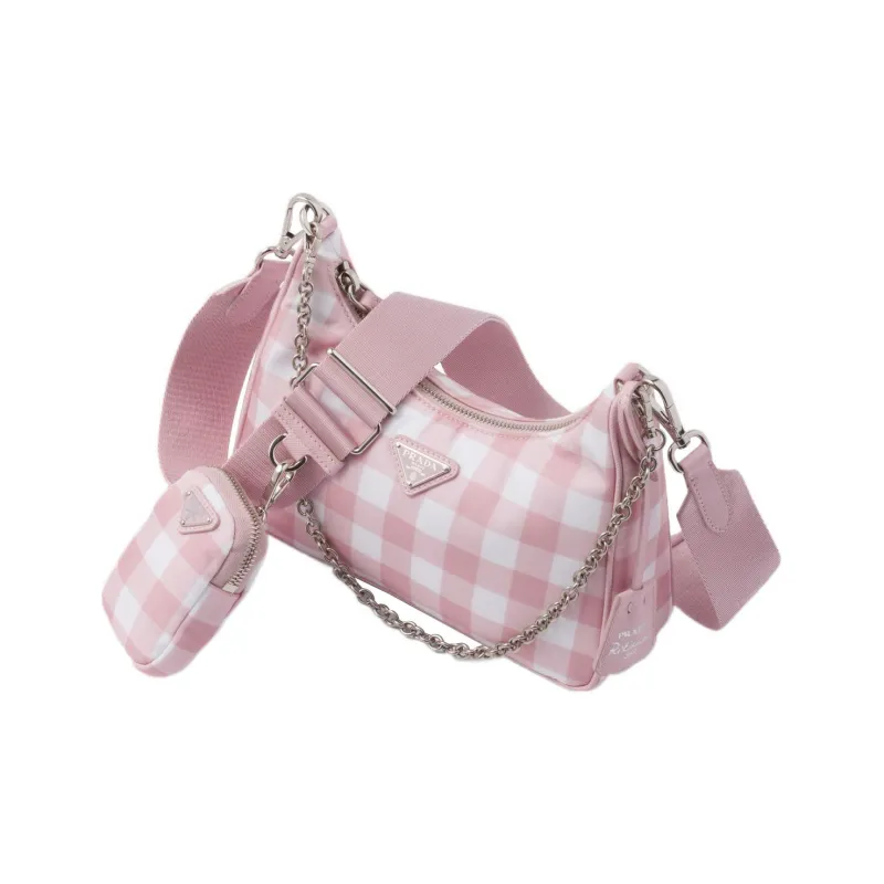 PRADA Re-Edition Fabric 3-in-1 Shoulder Bag Crossbody Bag Handbag Regular Women's Pink-1