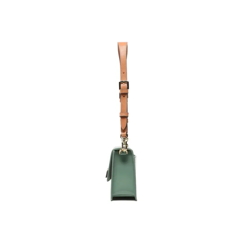 Furla Shiny Leather Crossbody Bag Shoulder Bag Women's Olive Green-4
