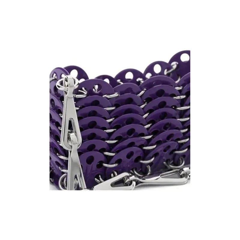 Paco Rabanne Brass Crossbody Bag Shoulder Bag Women's Purple-5