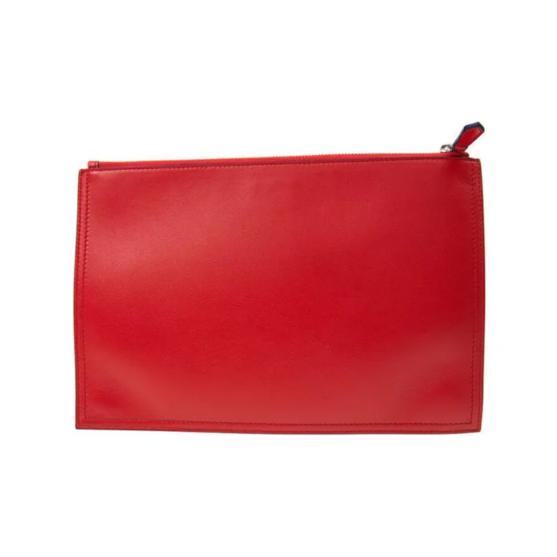 GIVENCHY Cow Leather Clutch Men's Red-3