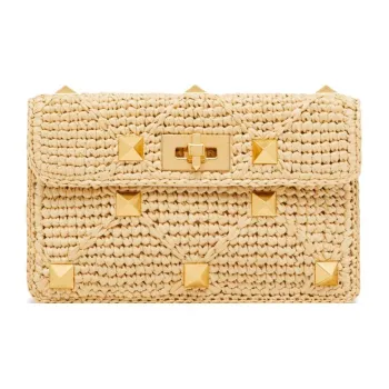 Valentino Raffia Wallets Clutches Mini Women's Beige