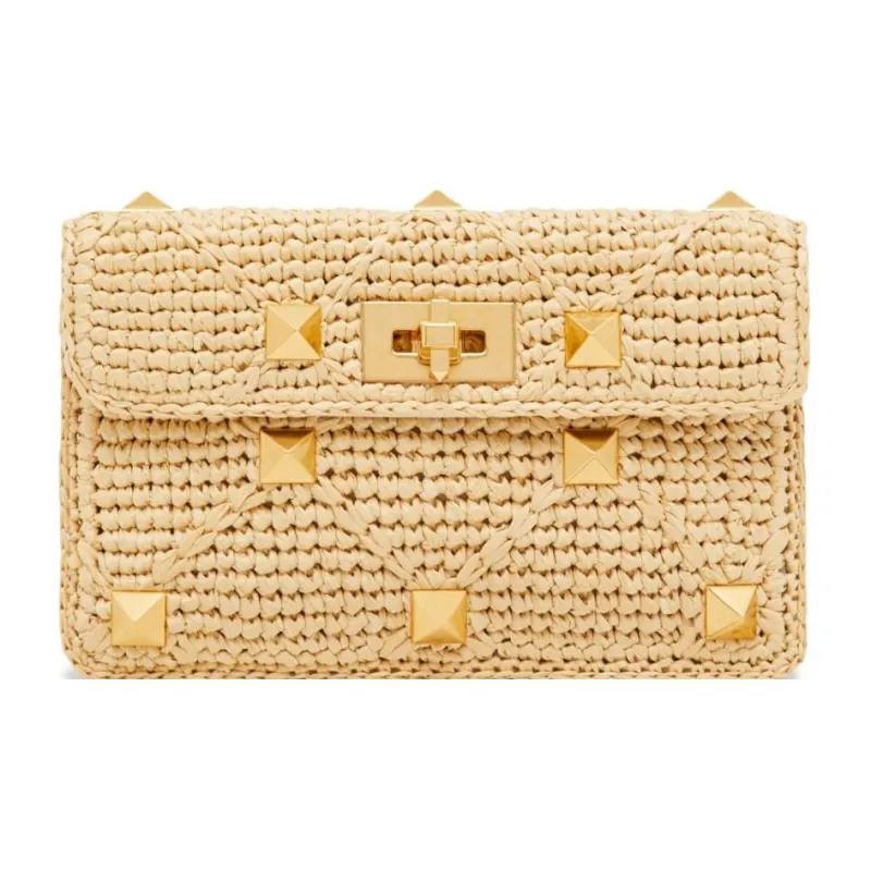 Valentino Raffia Wallets Clutches Mini Women's Beige-0
