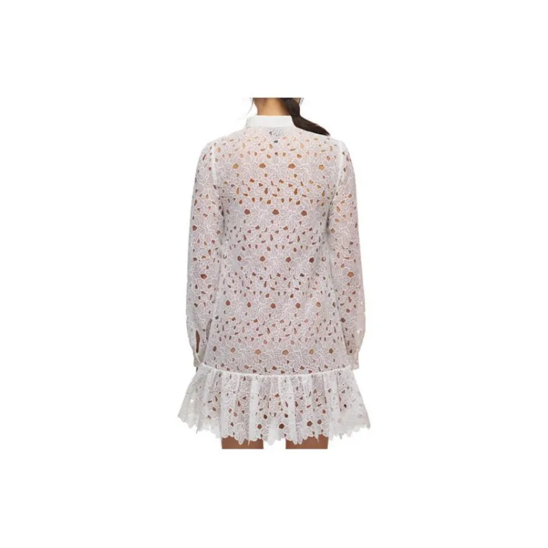 Self-portrait Long-Sleeved Dresses Women's White-1