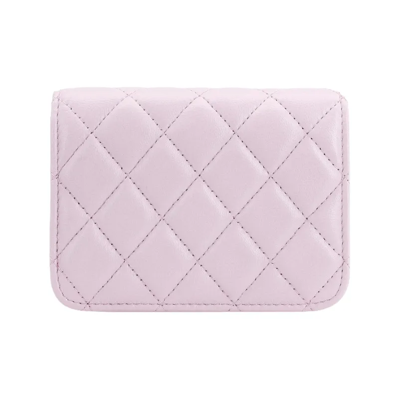 CHANEL Sheepskin Shoulder Bag, Crossbody Bag Women's Light Purple-3