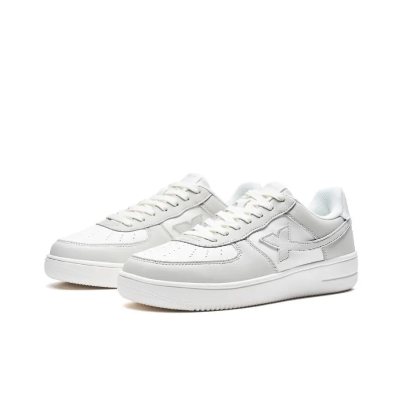 XTEP Air Force One Anti Slip Wear Resistant Low Top Skateboard Shoes Men's Gray White-2