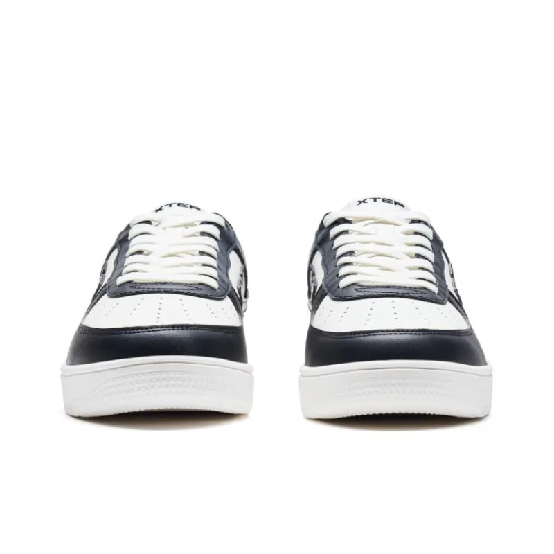 XTEP Air Force One Anti Slip Wear Resistant Low Top Skateboard Shoes Men's Black White-3