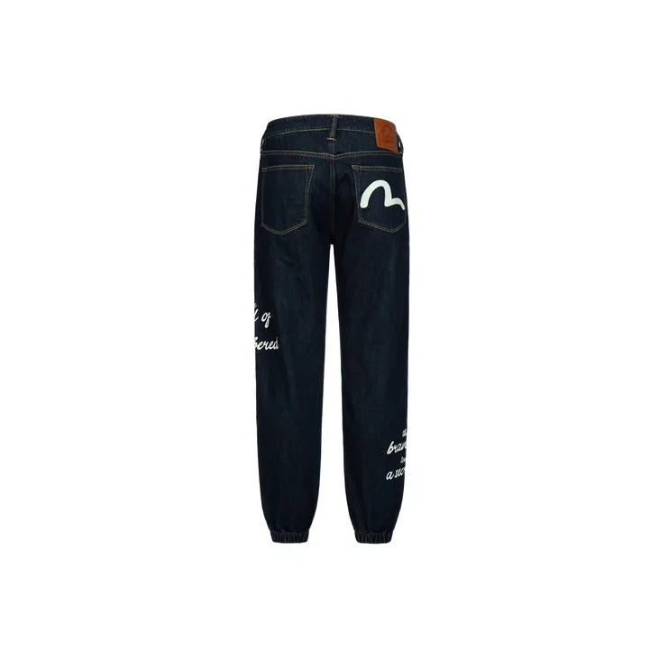 EVISU Knitted Sweatpants Men's Denim Blue-1