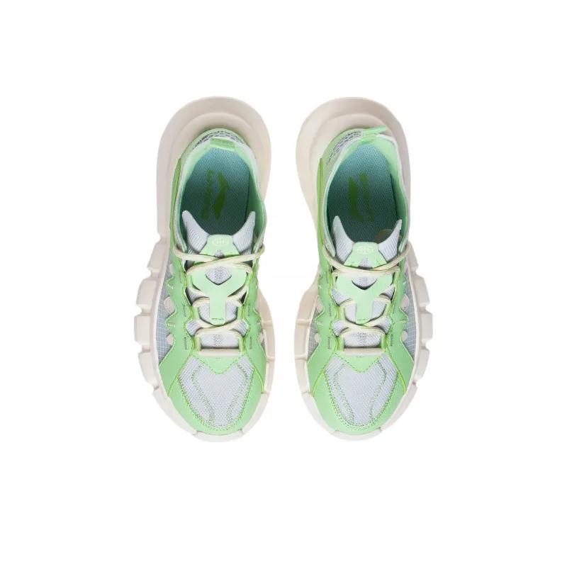 LiNing Essence Essence Anti Slip Wear Resistant Low Top Sports Casual Shoes Women's Green Gray-3