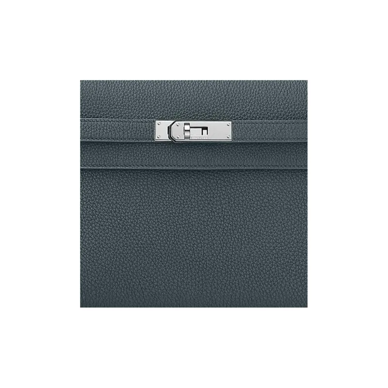 HERMES Kelly Depeches Togo Calfskin Clutch Women's Y7 Bleu Orage Hurricane Blue-3