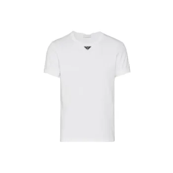 PRADA Triangle logo Cotton T shirt