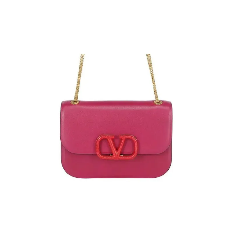 Valentino Calfskin Crossbody Bag Shoulder Bag Women's Fuchsia-0