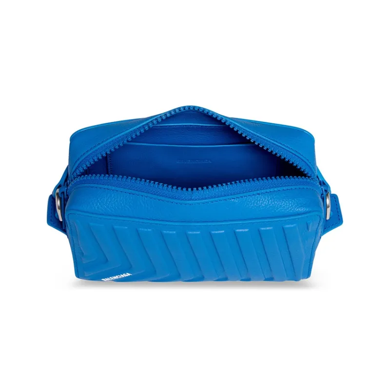 Balenciaga Car Grained Calfskin Camera Bag Shoulder Bag Crossbody Bag Men's Blue-5