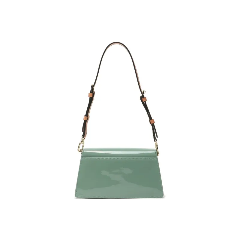 Furla Shiny Leather Crossbody Bag Shoulder Bag Women's Olive Green-3