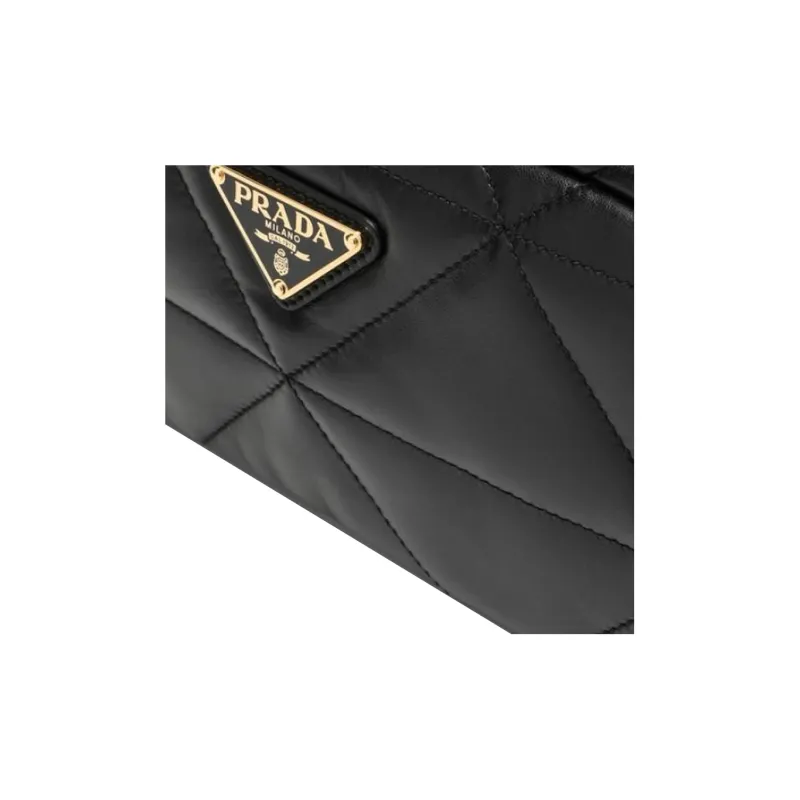 PRADA Soft Sheep Leather Crossbody Bag Shoulder Bag Women's Black-3
