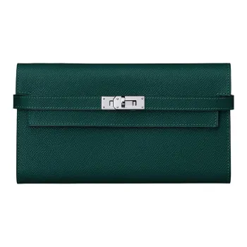 HERMES Kelly Wallet Epsom Calfskin Wallet Women's 60 Vert Cypress Pine Green/Pine Green