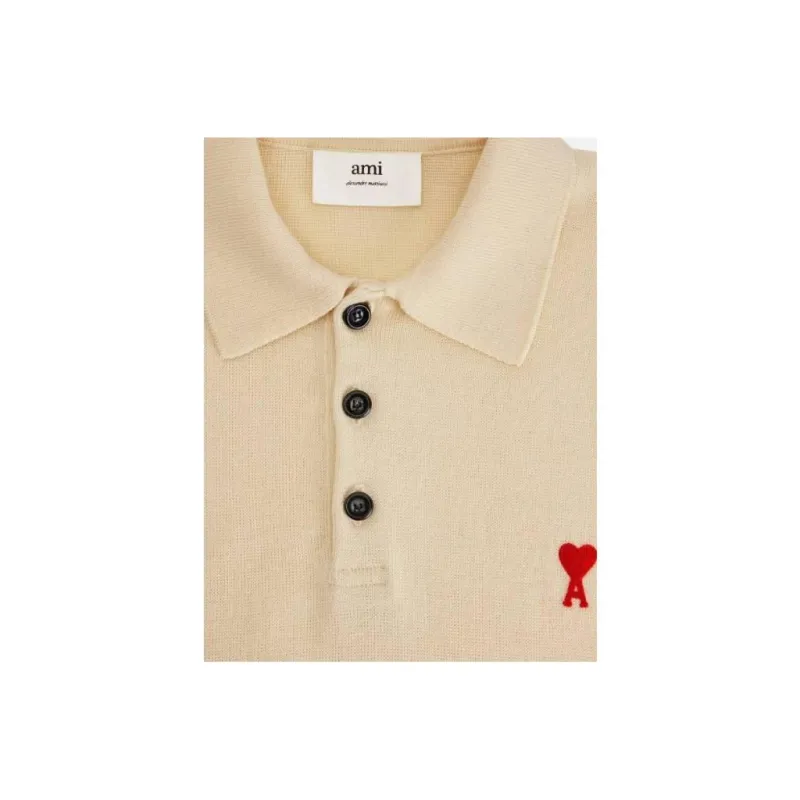 AMIPARIS Heart Long Sleeve Knit Polo-11