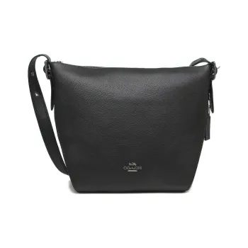 COACH Dufflette Leather Bucket Bags Shoulder Bag Crossbody Bag Medium Size Women's Black