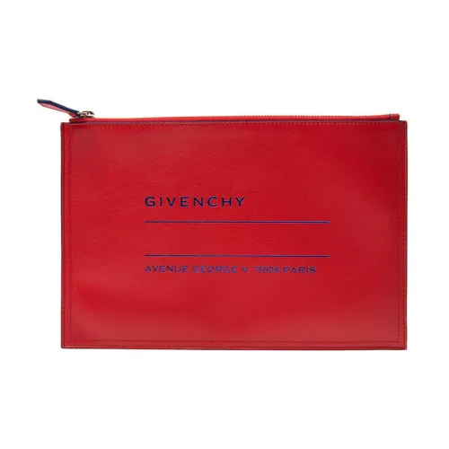 GIVENCHY Cow Leather Clutch Men's Red